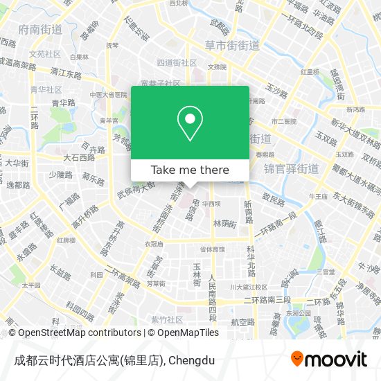 成都云时代酒店公寓(锦里店) map