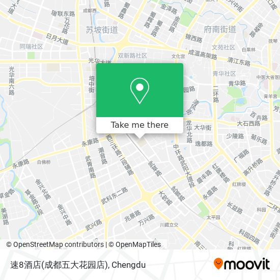 速8酒店(成都五大花园店) map