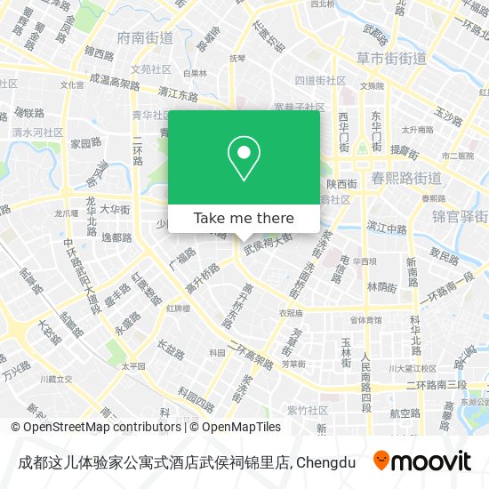 成都这儿体验家公寓式酒店武侯祠锦里店 map