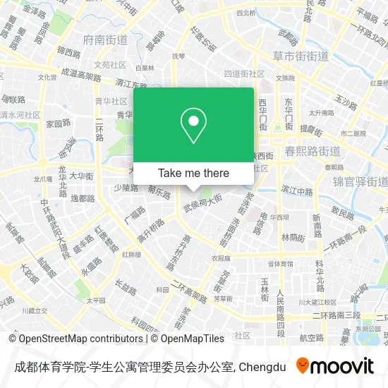 成都体育学院-学生公寓管理委员会办公室 map