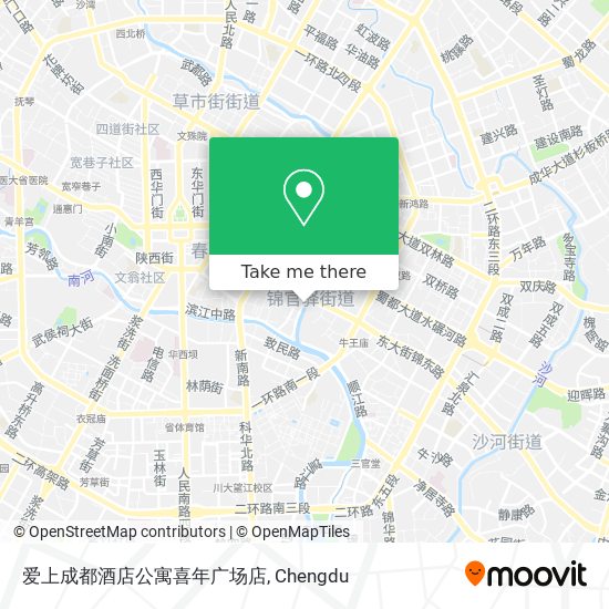 爱上成都酒店公寓喜年广场店 map