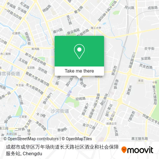 成都市成华区万年场街道长天路社区酒业和社会保障服务站 map