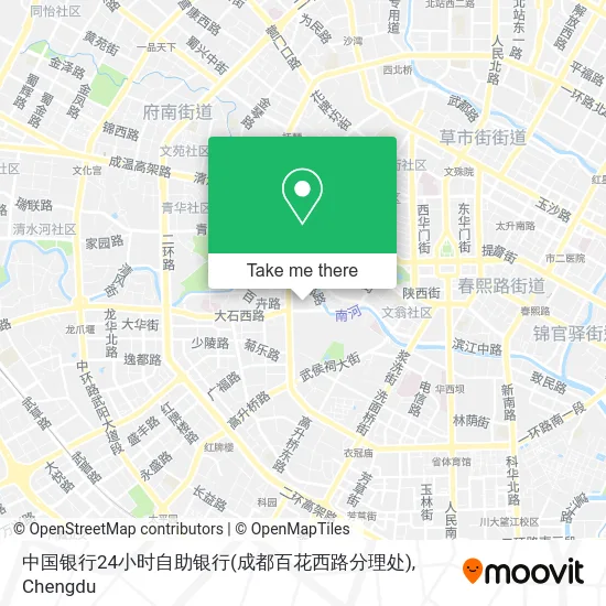 中国银行24小时自助银行(成都百花西路分理处) map
