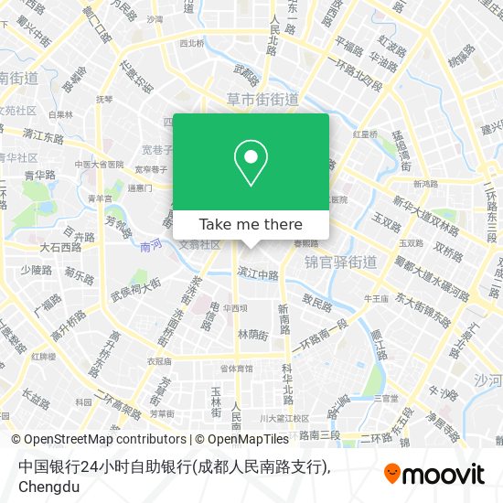 中国银行24小时自助银行(成都人民南路支行) map