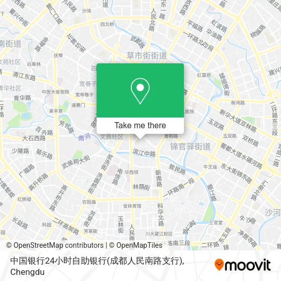 中国银行24小时自助银行(成都人民南路支行) map