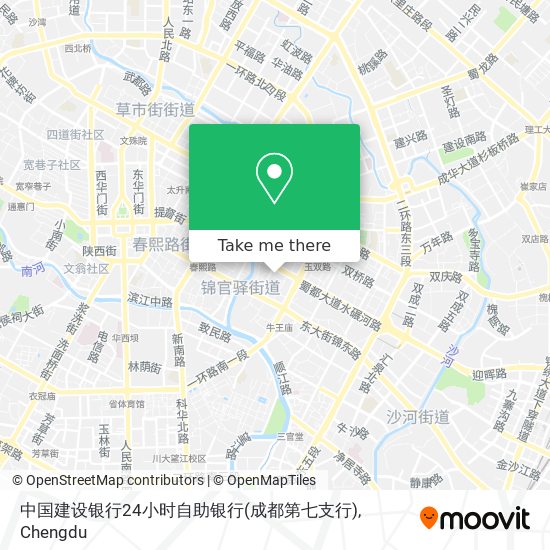 中国建设银行24小时自助银行(成都第七支行) map