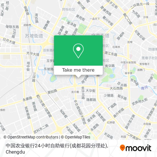 中国农业银行24小时自助银行(成都花园分理处) map