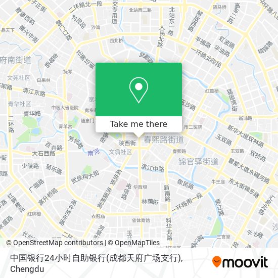 中国银行24小时自助银行(成都天府广场支行) map