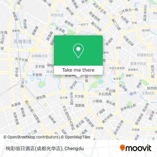 绚彩假日酒店(成都光华店) map