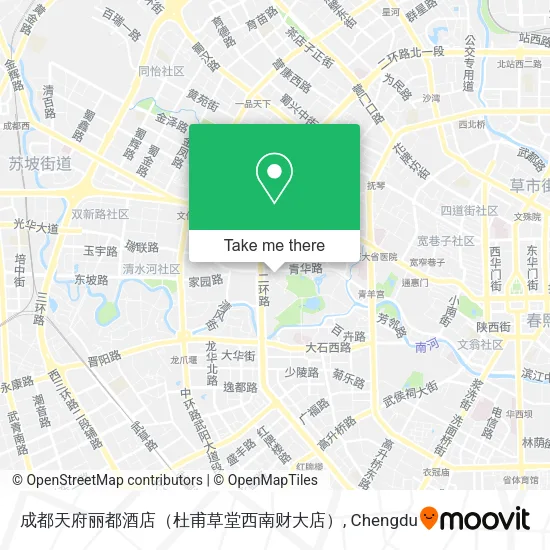 成都天府丽都酒店（杜甫草堂西南财大店） map
