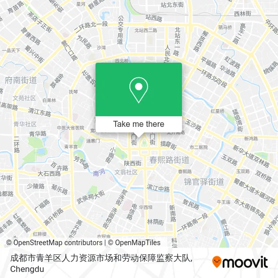 成都市青羊区人力资源市场和劳动保障监察大队 map