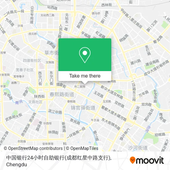 中国银行24小时自助银行(成都红星中路支行) map