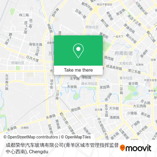 成都荣华汽车玻璃有限公司(青羊区城市管理指挥监督中心西南) map