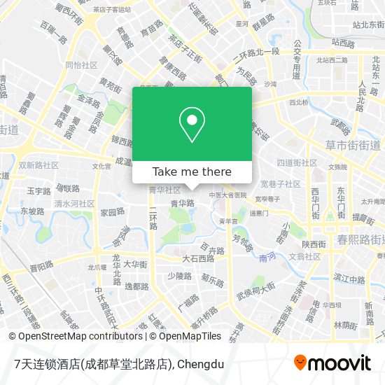 7天连锁酒店(成都草堂北路店) map