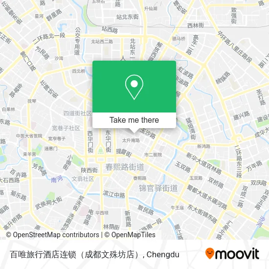 百唯旅行酒店连锁（成都文殊坊店） map