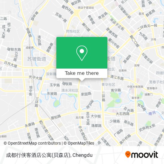 成都行侠客酒店公寓(贝森店) map