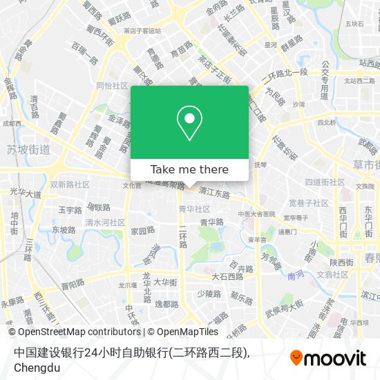 中国建设银行24小时自助银行(二环路西二段) map
