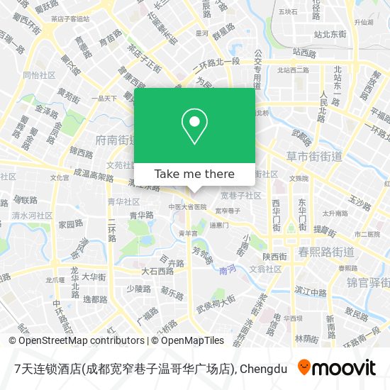 7天连锁酒店(成都宽窄巷子温哥华广场店) map
