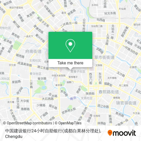 中国建设银行24小时自助银行(成都白果林分理处) map