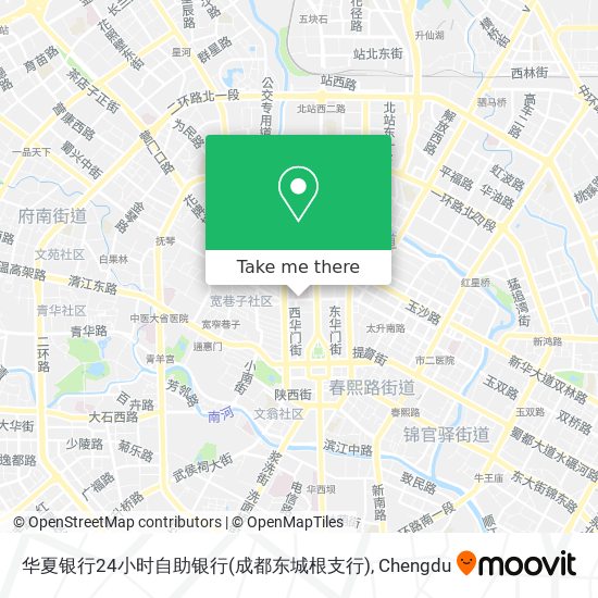 华夏银行24小时自助银行(成都东城根支行) map