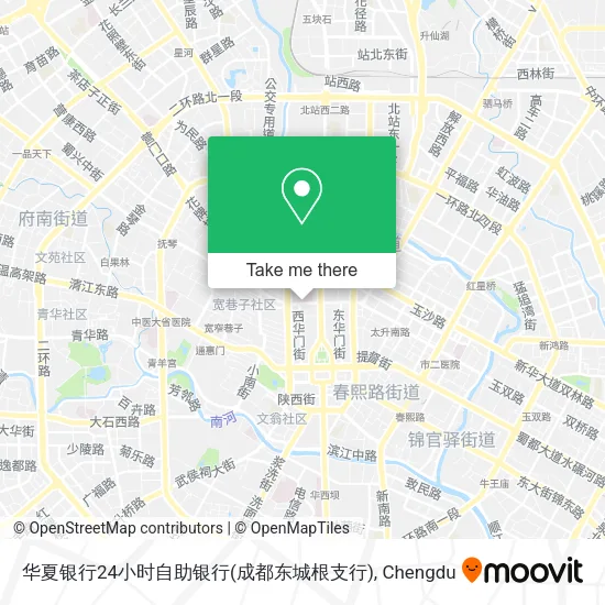华夏银行24小时自助银行(成都东城根支行) map