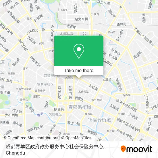 成都青羊区政府政务服务中心社会保险分中心 map