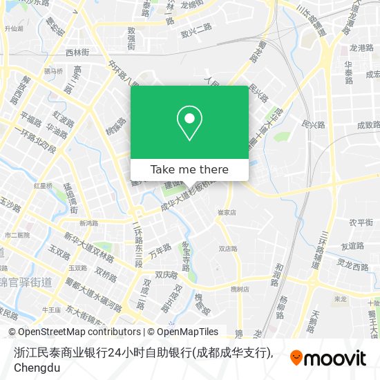 浙江民泰商业银行24小时自助银行(成都成华支行) map