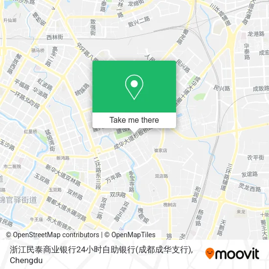 浙江民泰商业银行24小时自助银行(成都成华支行) map