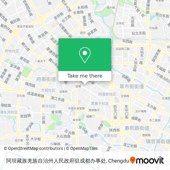阿坝藏族羌族自治州人民政府驻成都办事处 map