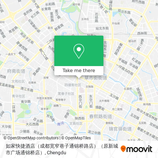 如家快捷酒店（成都宽窄巷子通锦桥路店）（原新城市广场通锦桥店） map