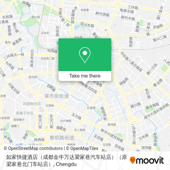 如家快捷酒店（成都金牛万达梁家巷汽车站店）（原梁家巷北门车站店） map