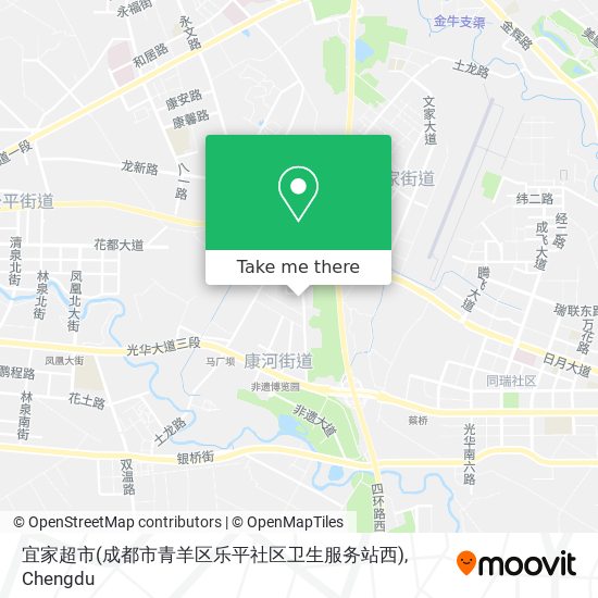 宜家超市(成都市青羊区乐平社区卫生服务站西) map