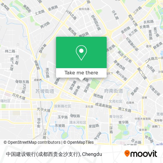 中国建设银行(成都西贵金沙支行) map