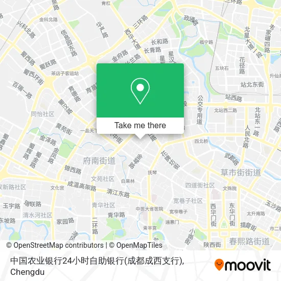 中国农业银行24小时自助银行(成都成西支行) map