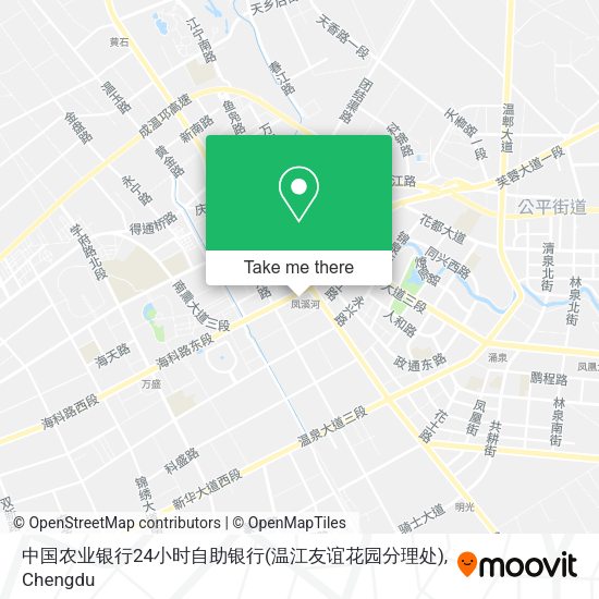 中国农业银行24小时自助银行(温江友谊花园分理处) map