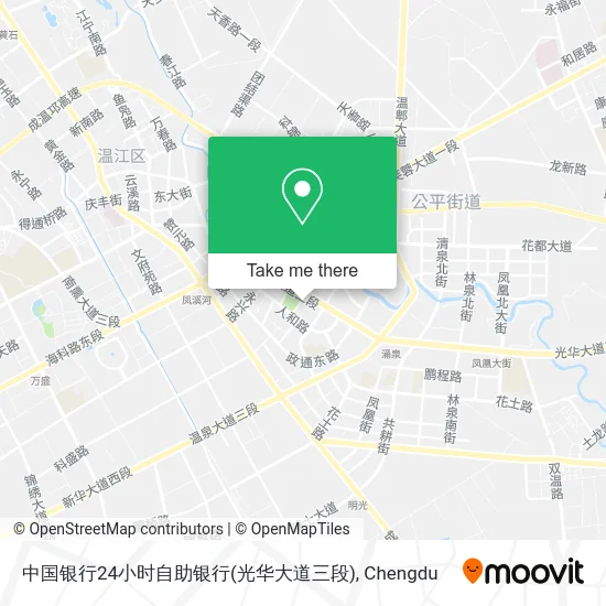 中国银行24小时自助银行(光华大道三段) map