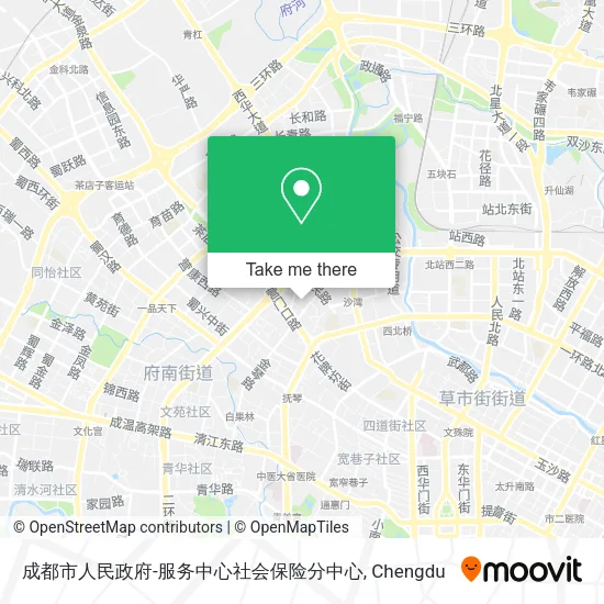 成都市人民政府-服务中心社会保险分中心 map