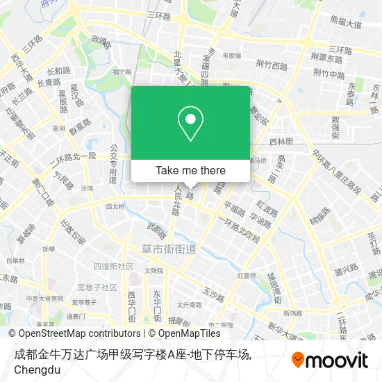 成都金牛万达广场甲级写字楼A座-地下停车场 map