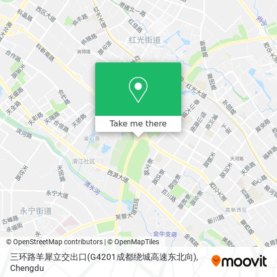 三环路羊犀立交出口(G4201成都绕城高速东北向) map