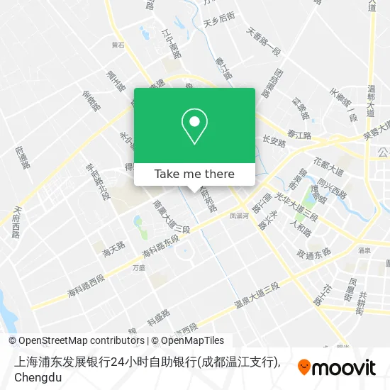 上海浦东发展银行24小时自助银行(成都温江支行) map