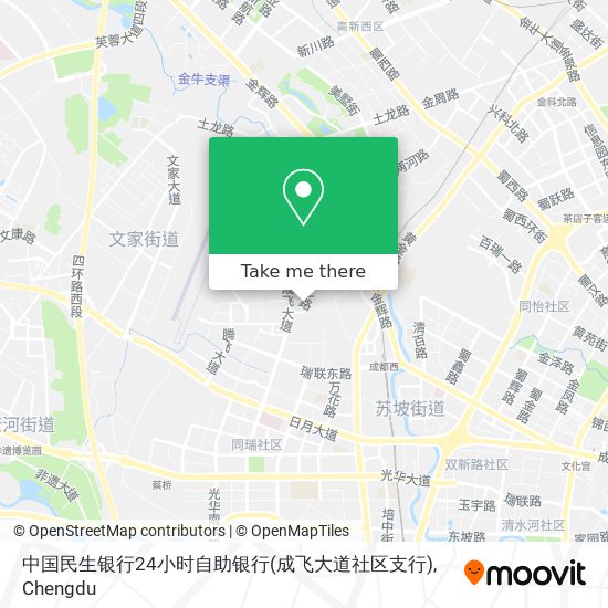 中国民生银行24小时自助银行(成飞大道社区支行) map