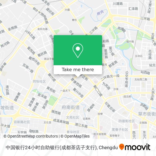 中国银行24小时自助银行(成都茶店子支行) map