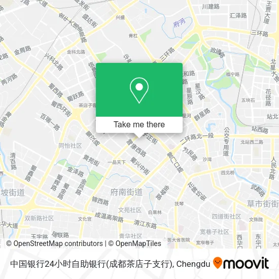 中国银行24小时自助银行(成都茶店子支行) map