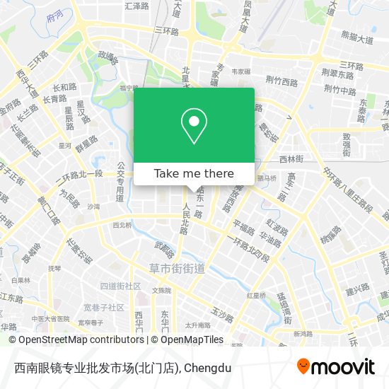 西南眼镜专业批发市场(北门店) map