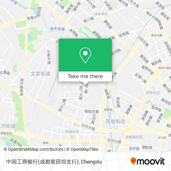 中国工商银行(成都黄田坝支行) map