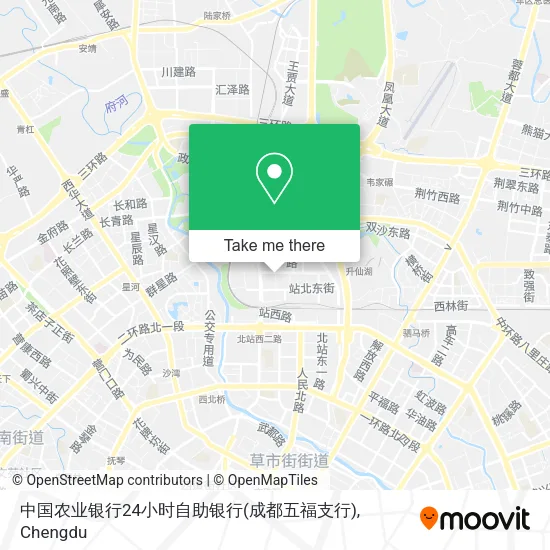 中国农业银行24小时自助银行(成都五福支行) map