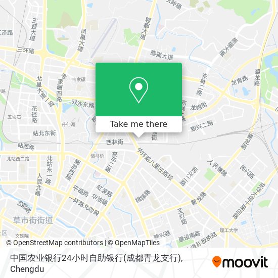 中国农业银行24小时自助银行(成都青龙支行) map
