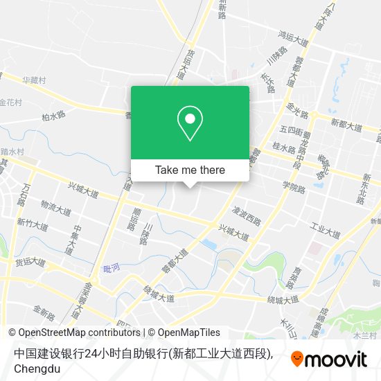 中国建设银行24小时自助银行(新都工业大道西段) map