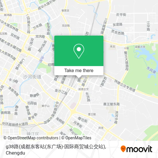 g38路(成都东客站(东广场)-国际商贸城公交站) map