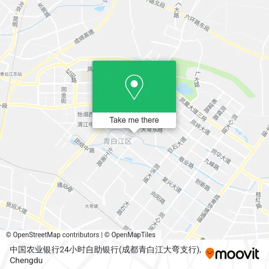 中国农业银行24小时自助银行(成都青白江大弯支行) map